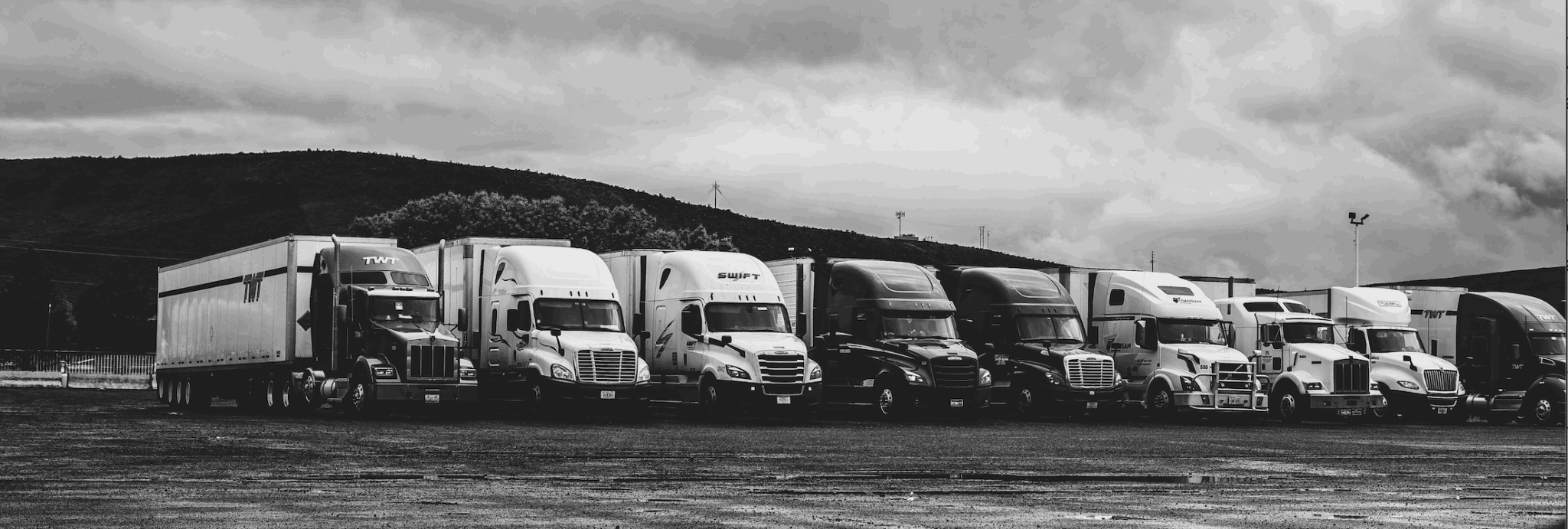 truck parking, truck parking lot, commercial truck parking